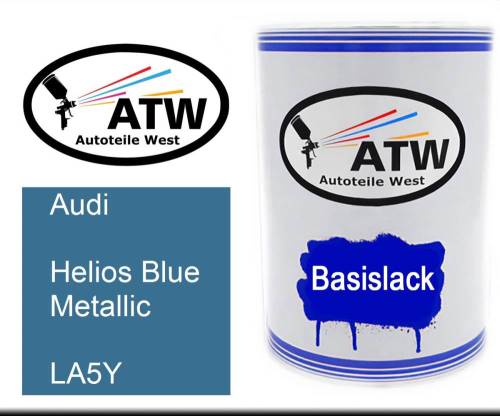 Audi, Helios Blue Metallic, LA5Y: 500ml Lackdose, von ATW Autoteile West.